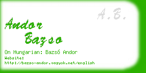 andor bazso business card